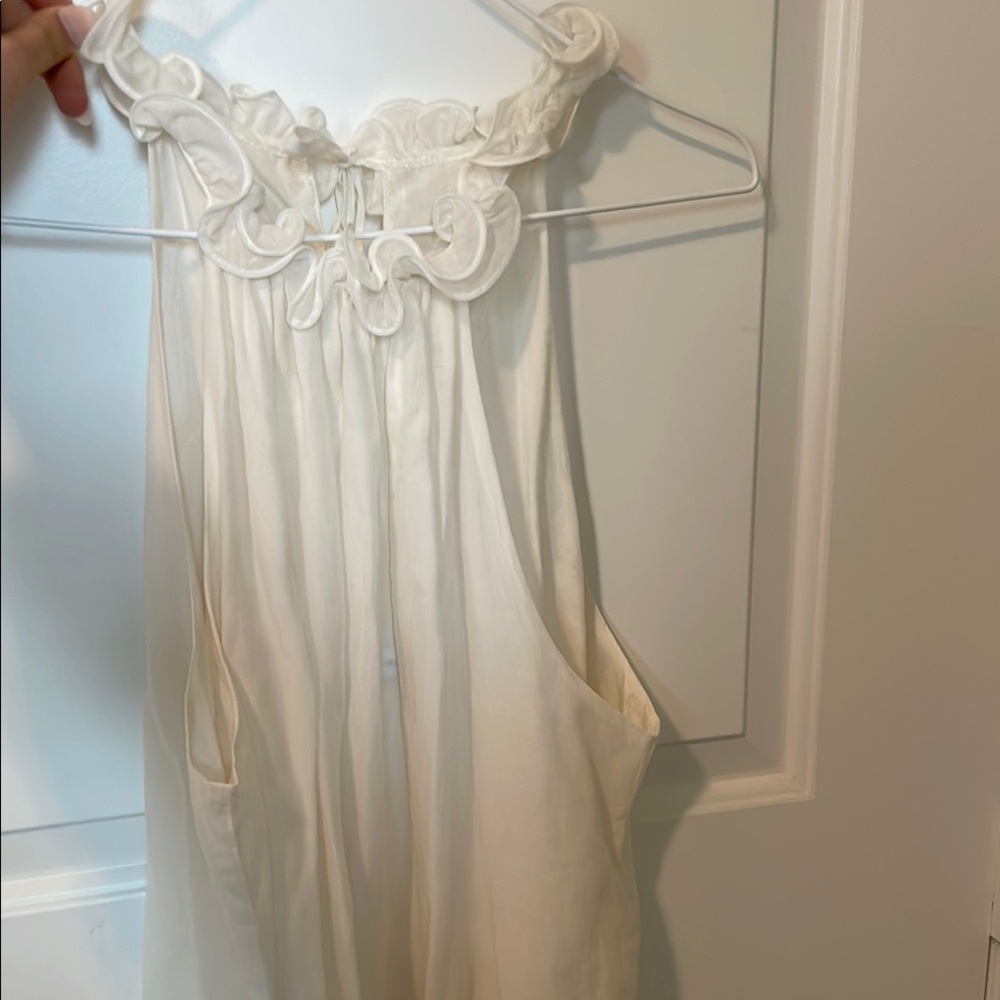 Amanda Uprichard Silk White Sleeveless Dress